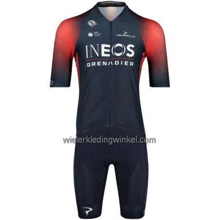 Set Fietsshirt + Korte Koersbroek 2023 INEOS Grenadiers Donkerblauw